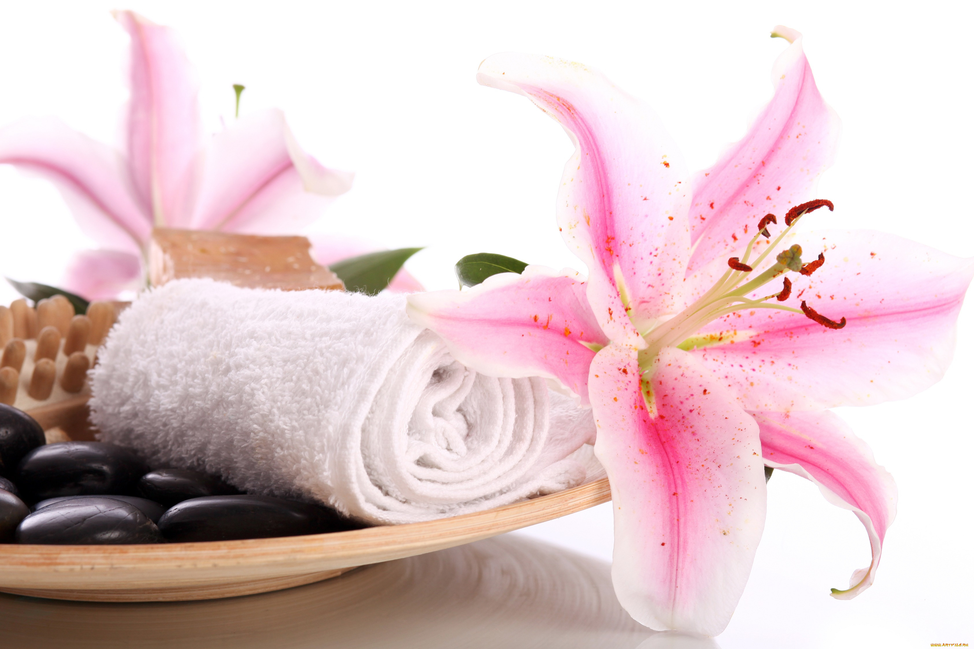 Spa полотенца цветы бамбук